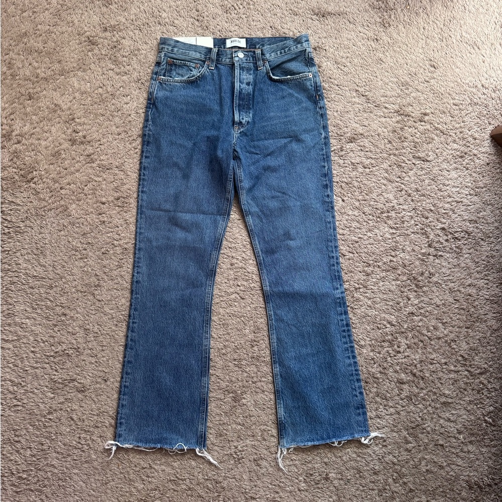 Agolde Dark Blue Straight Leg Jeans
